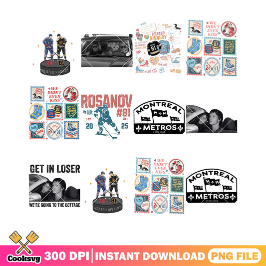 Rosanov montreal metros png bundle, hockey romance png, heaterd rivalry png