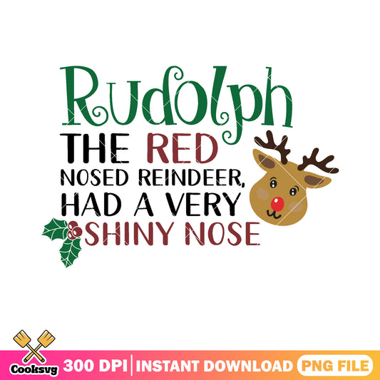 Rudolph the red nosed reindeer png, christmas vibes png, xmas png