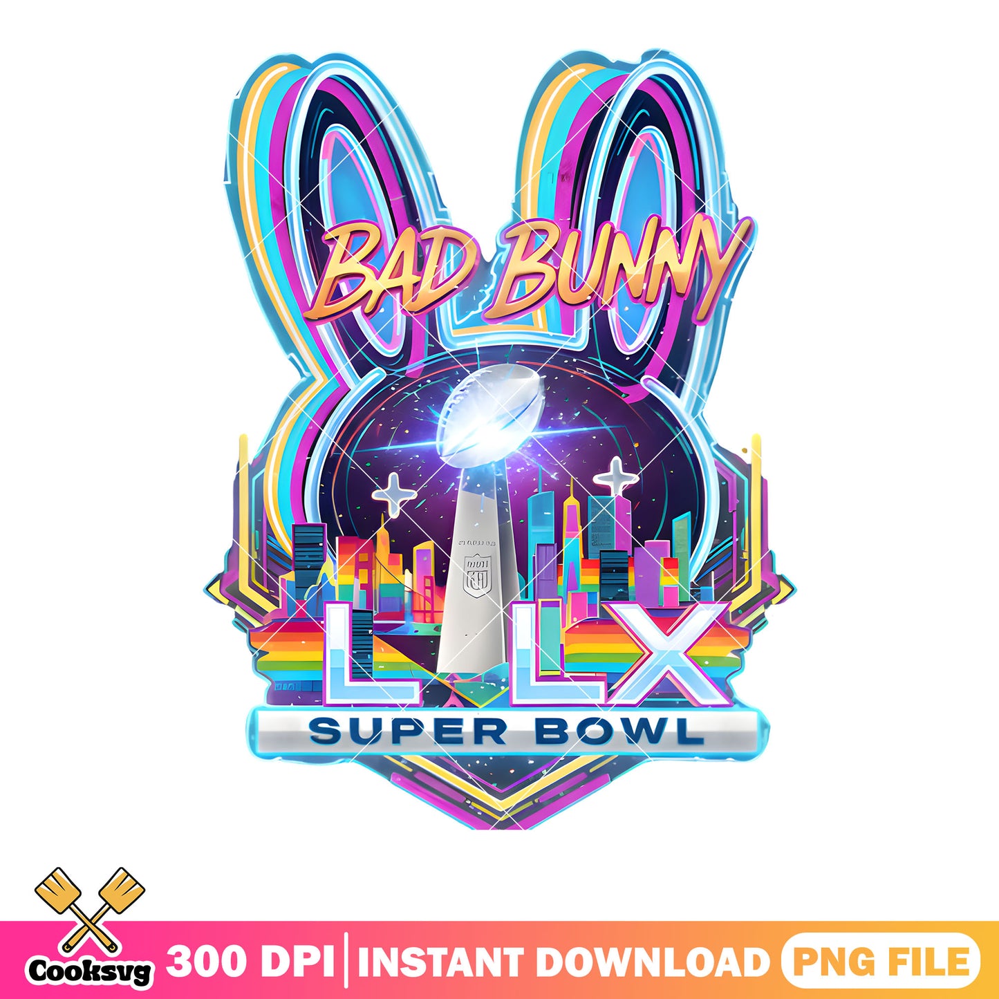Rugby ball bunny town png, super bowl​ png, bad bunny png