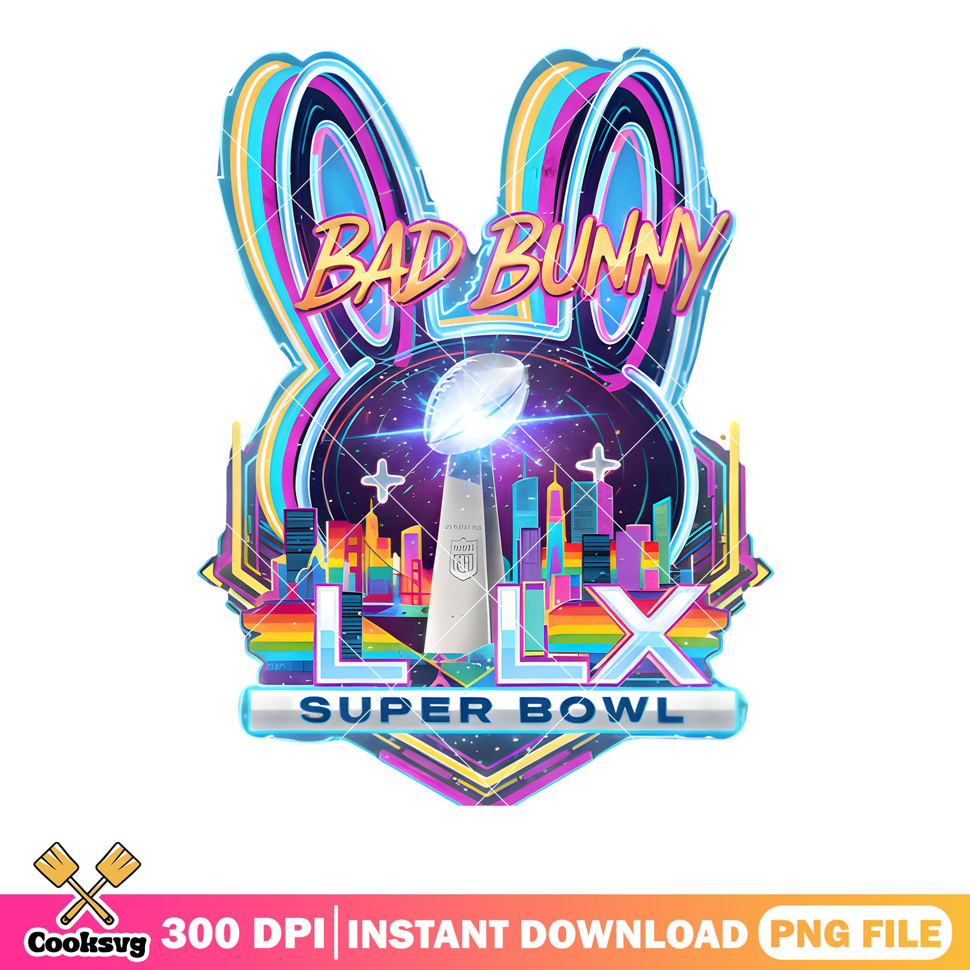 Rugby ball bunny town png, super bowl​ png, bad bunny png