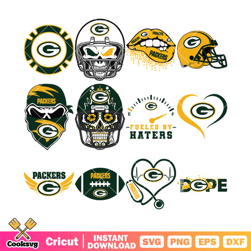Rugby nfl ball packer bundle svg, green bay packer gif svg, nfc svg