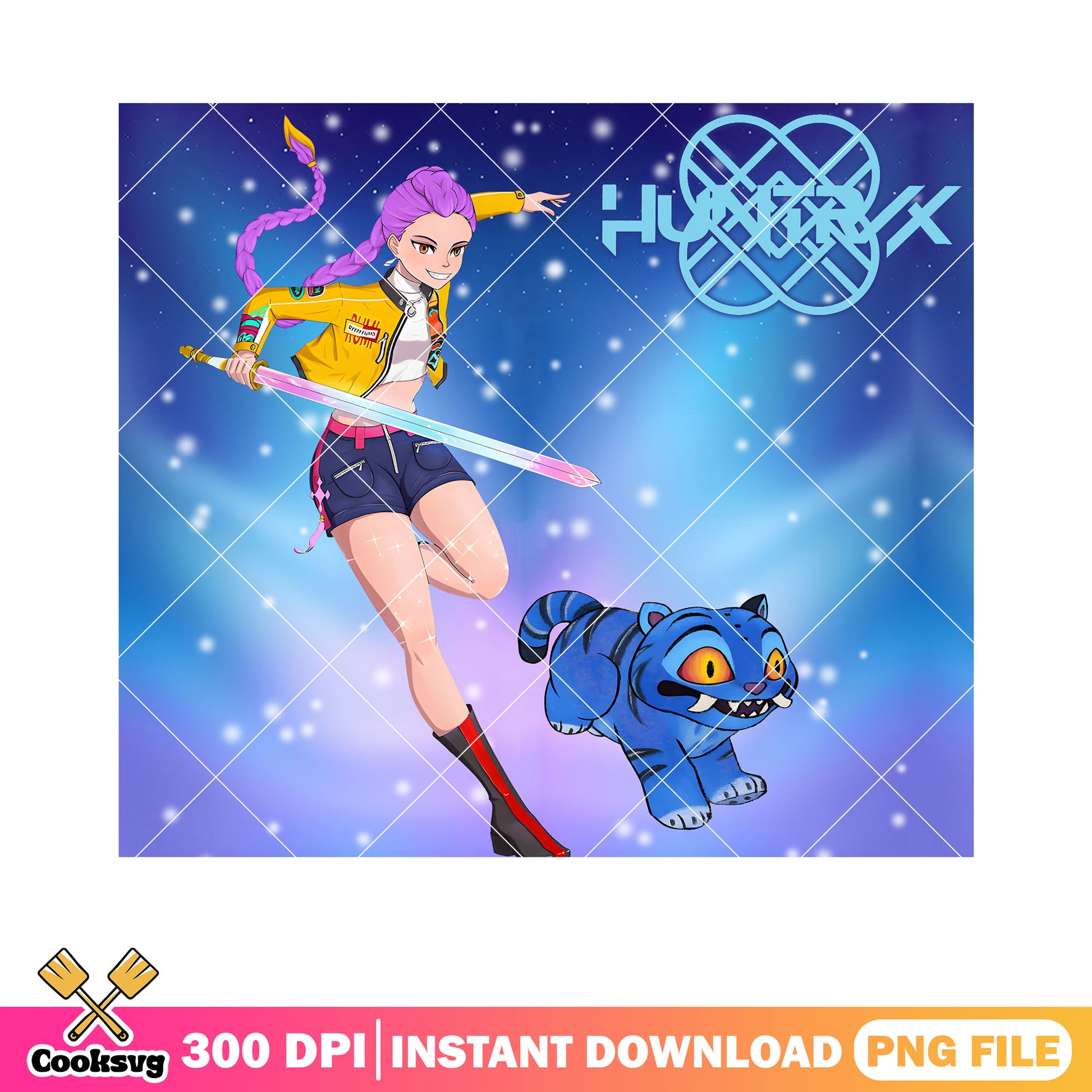 Rumi and boy friend pet png, derpy tiger png, kpop demon hunters png