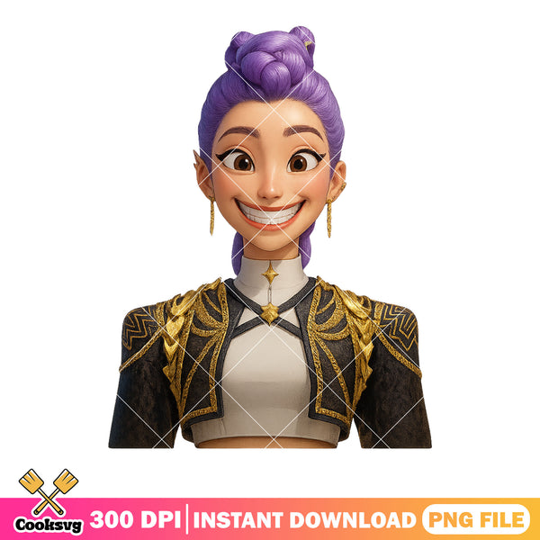 Rumi anime kpop png, rumi smile png, poster 3d rumi