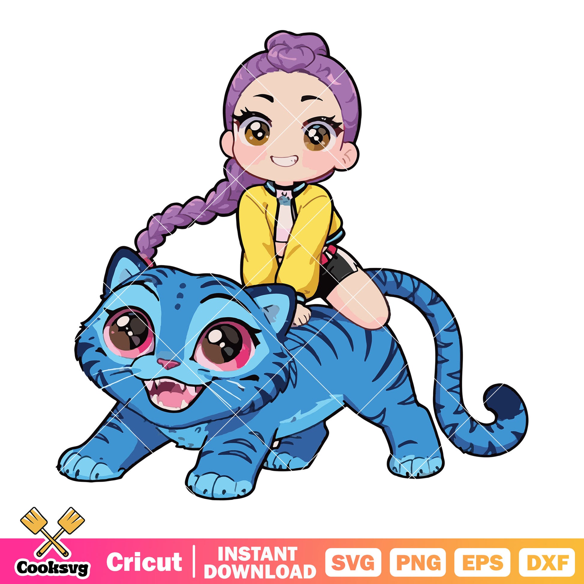 Rumi chibi ride derpy svg, rumi huntrix svg, cute derpy svg