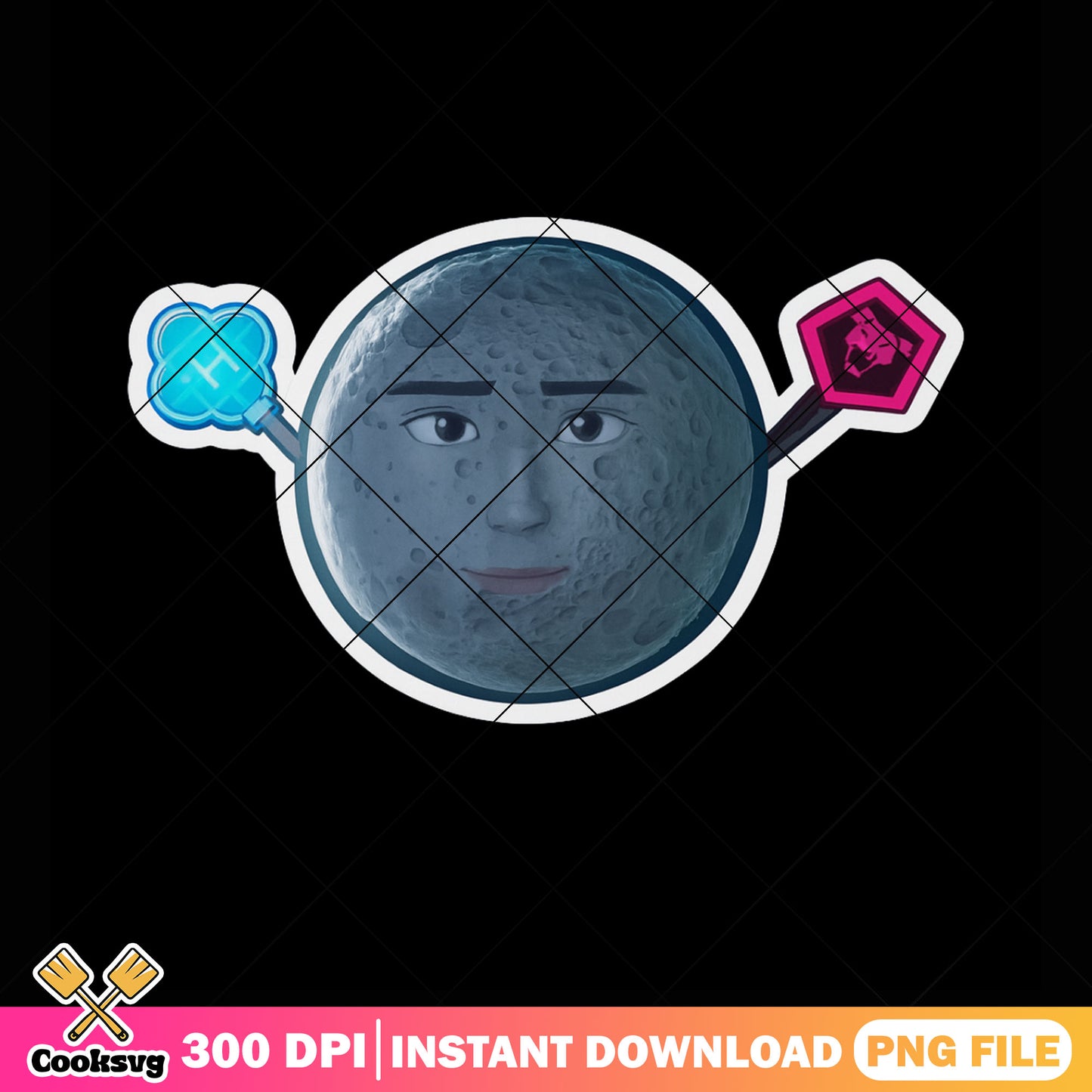 Rumi moon face light stick png sticker, kpop huntrix png, kpop saja png