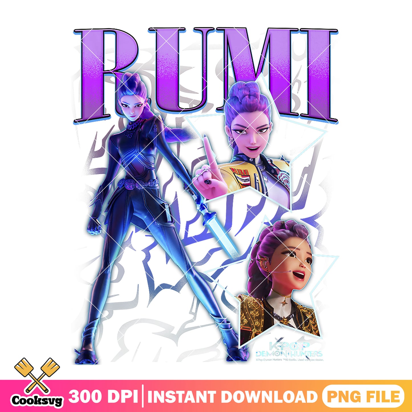 Rumi purple deadly png, rumi huntrix png, kpop hunters png