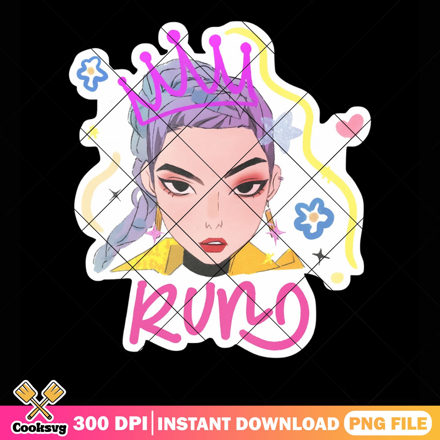 Rumi queen png sticker, rumi kpop png, huntrix movie png