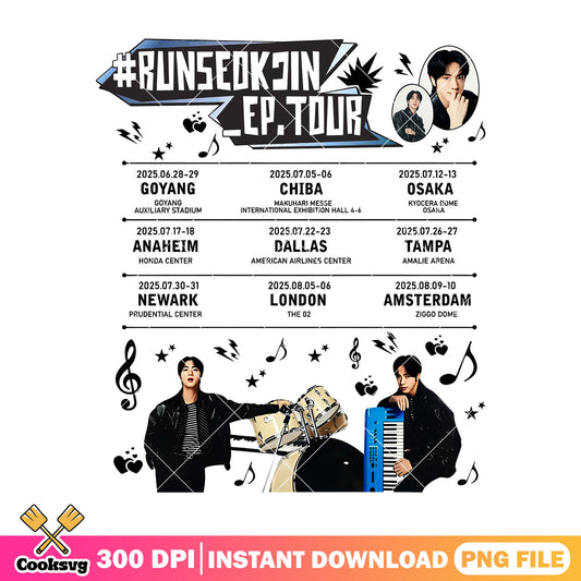 Runseok jin ep tour png, Jin Tour 2025 png, Jin Concert png