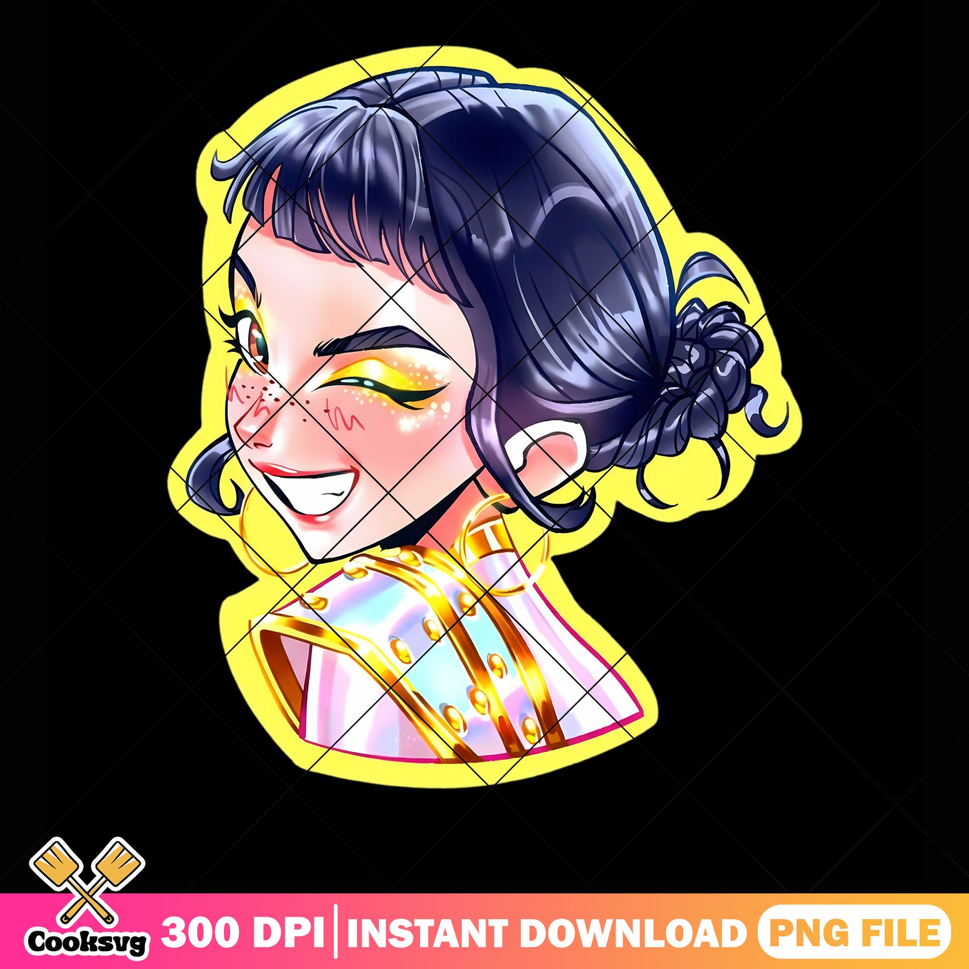SHinny zoey huntrix girls png, huntrix zoey png, golden song​ png