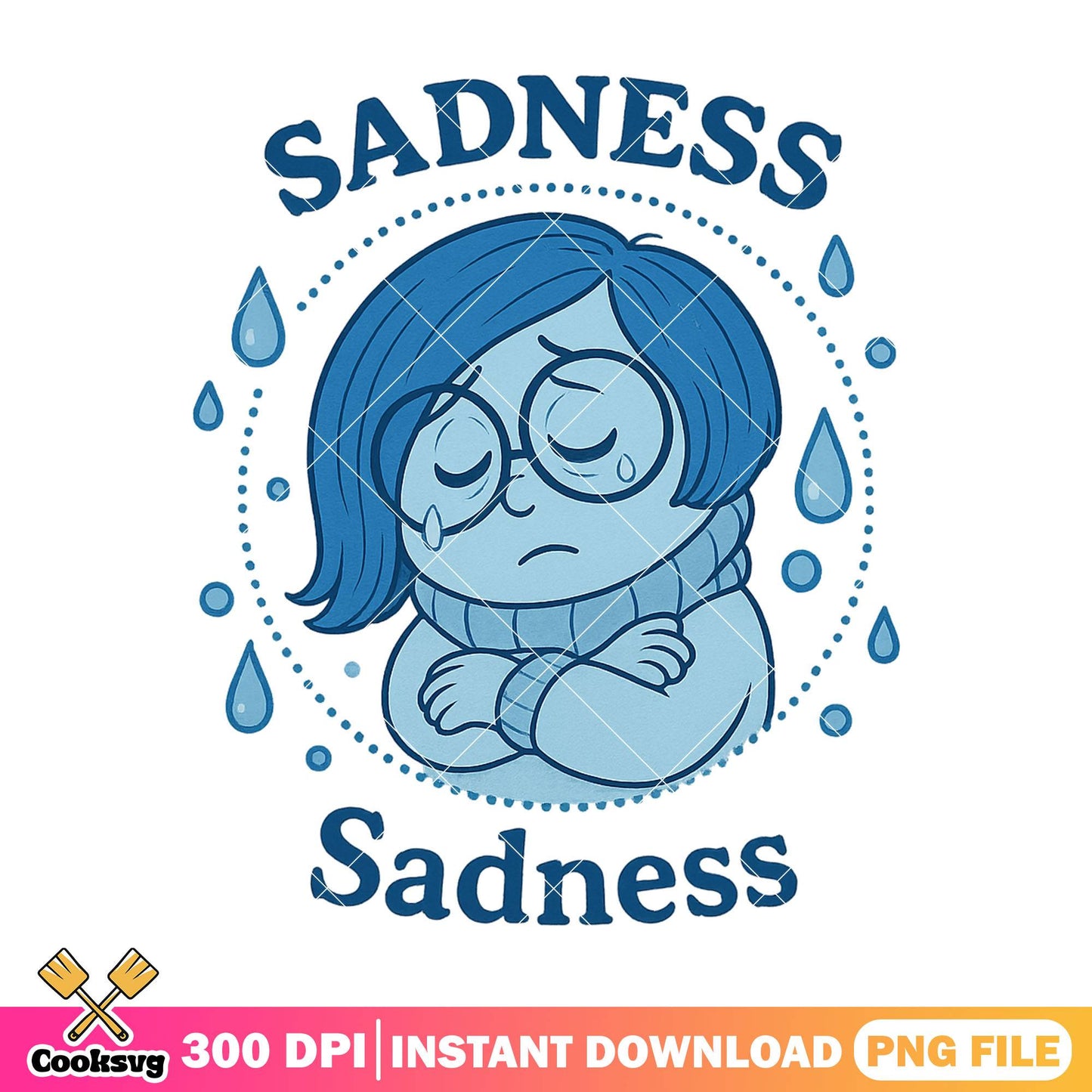 Sadness design png, sadness inside out 2 png, inside out movie​ png