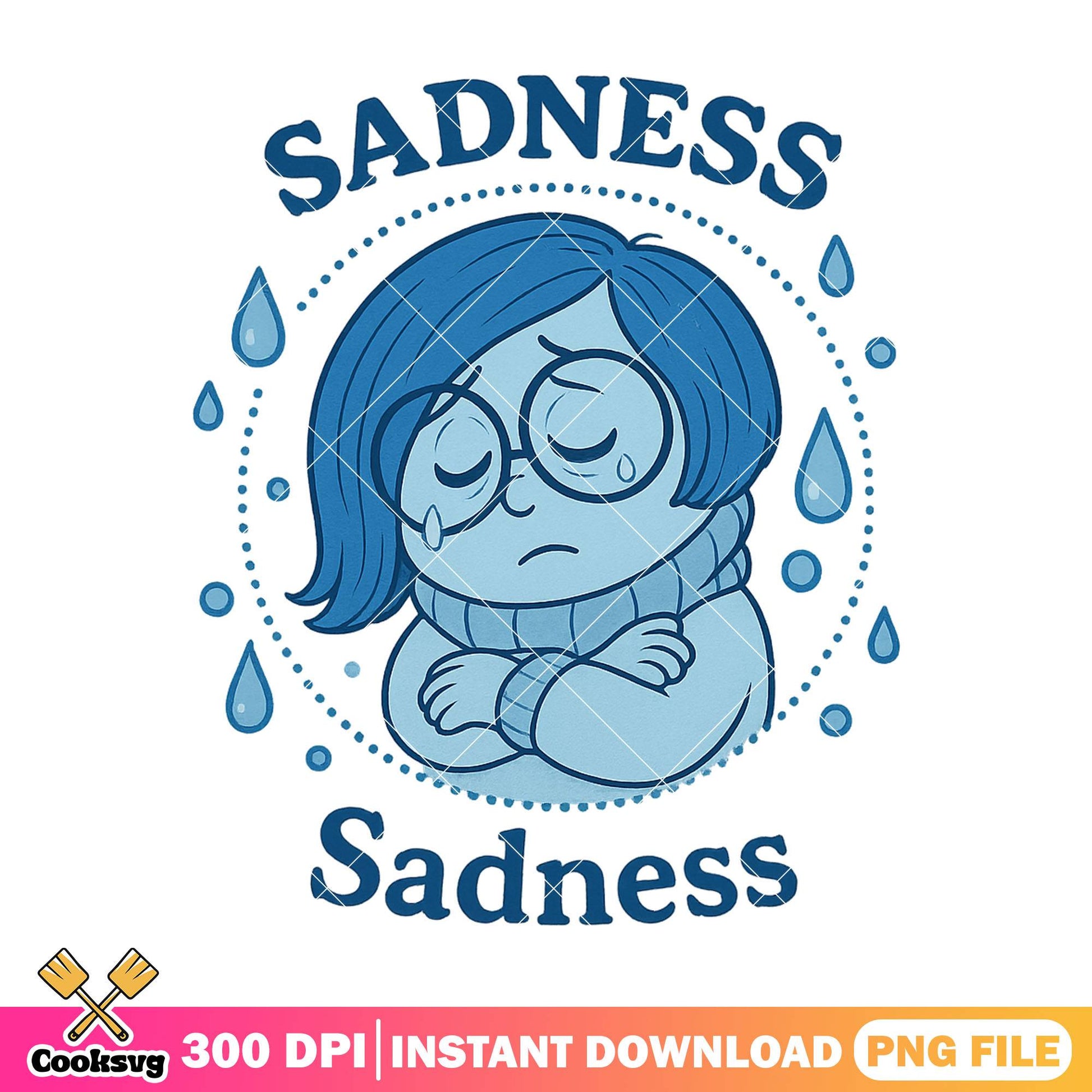 Sadness design png, sadness inside out 2 png, inside out movie​ png
