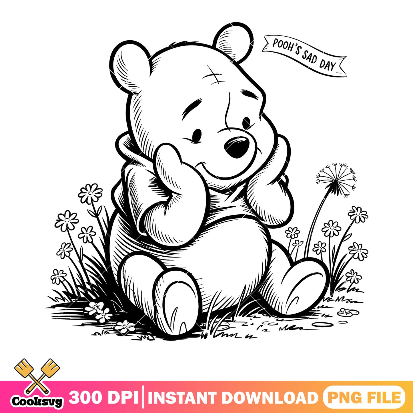 Sad pooh need a hug png, classic pooh png,​ winnie the pooh png