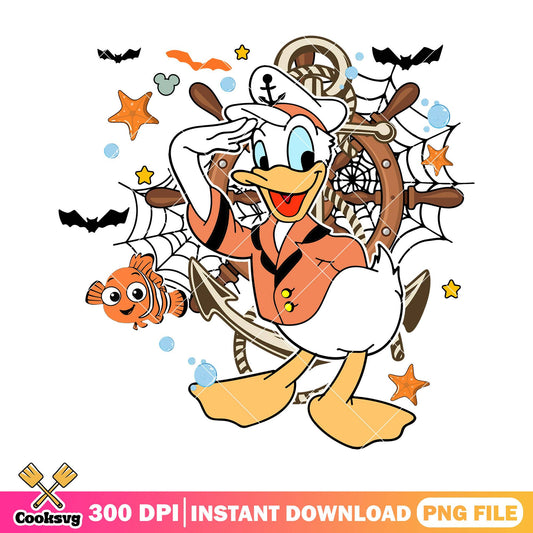 Sailor donald duck png, halloween cute png, cartoon disney png