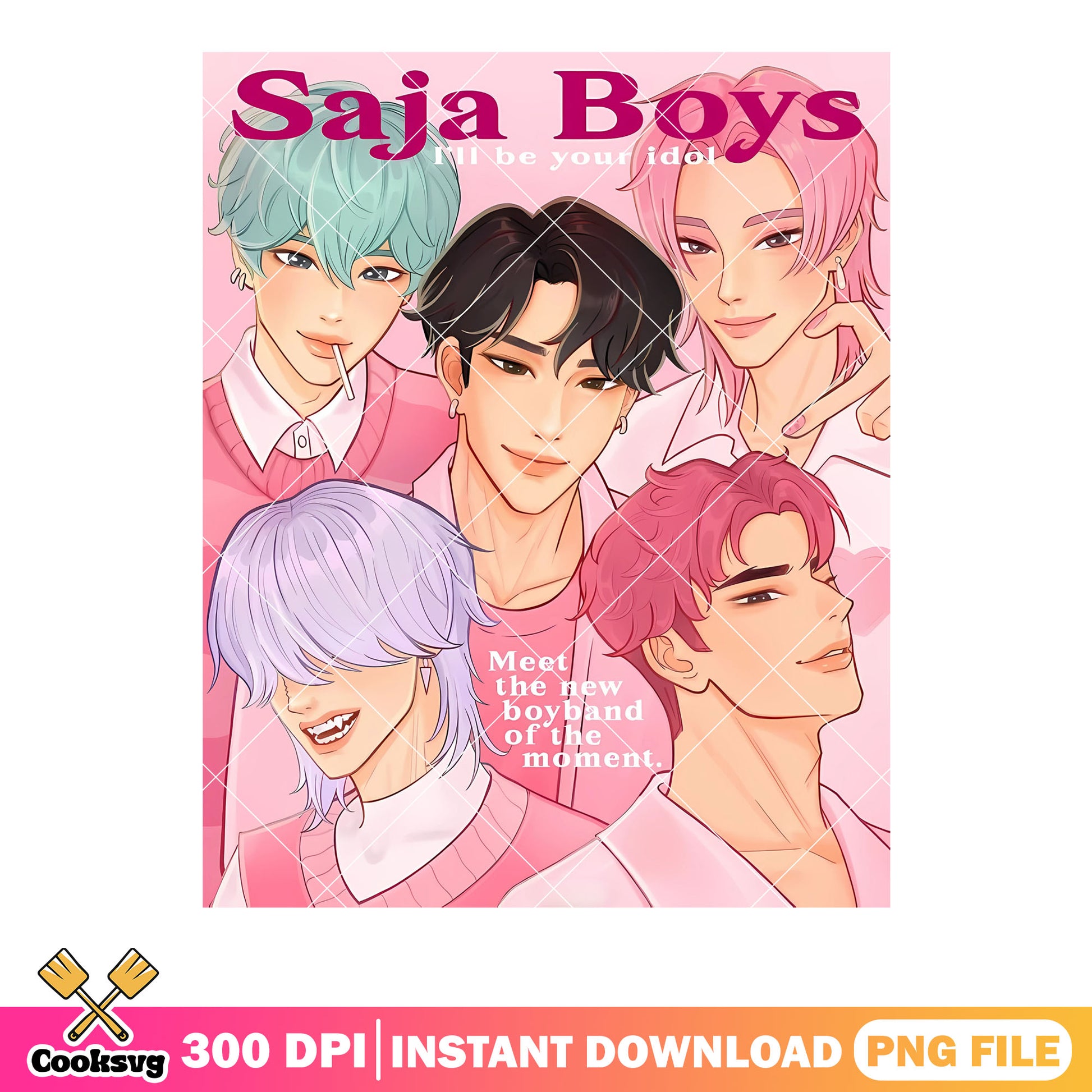Saja boy I your idol png, poster anime pink png, saja boy anime png
