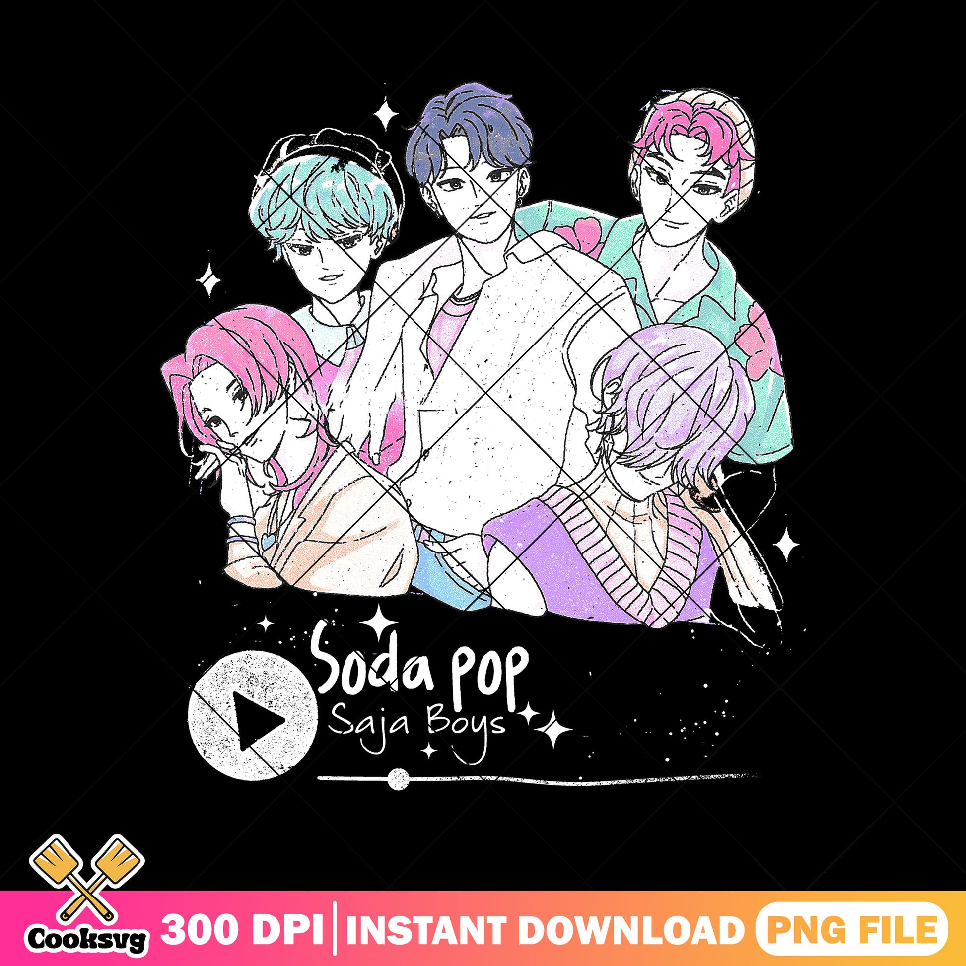 Saja boy band soda pop png, saja boys song png, saja boys png