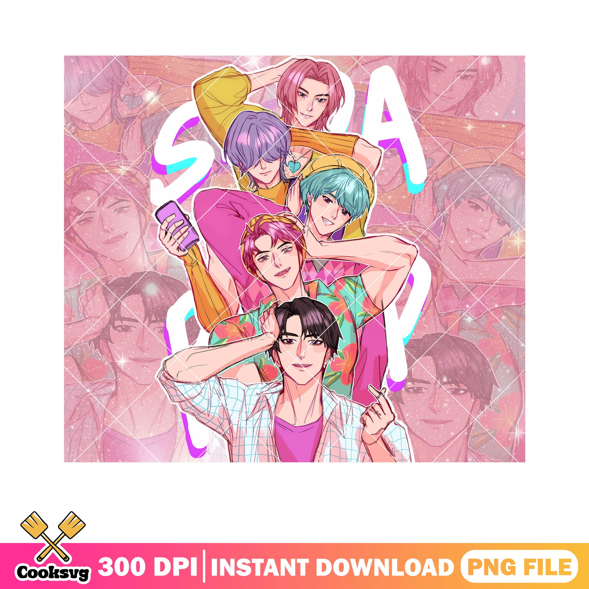 Saja boys anime pose kpop png, kpop pose png, sticker anime boy png