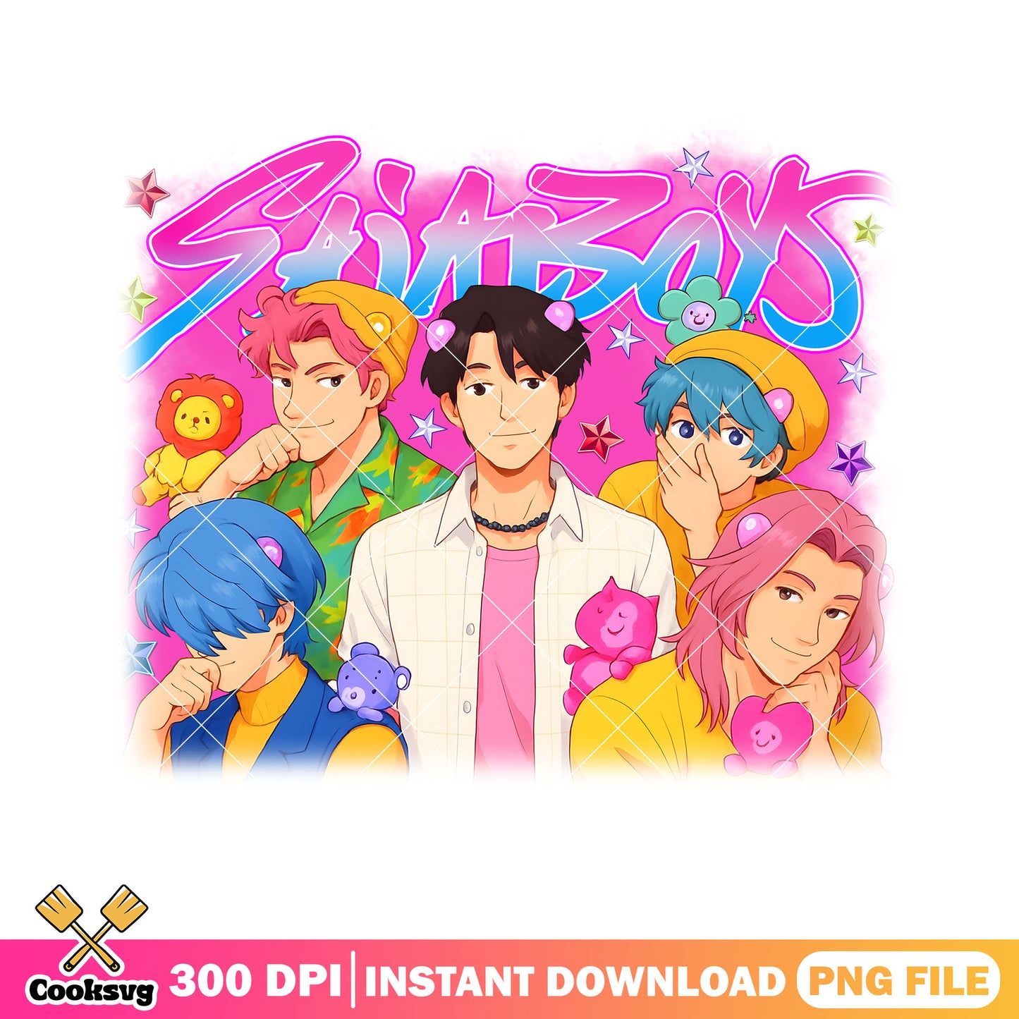 Saja boys baby vibes png, kpop saja png, saja boys band png