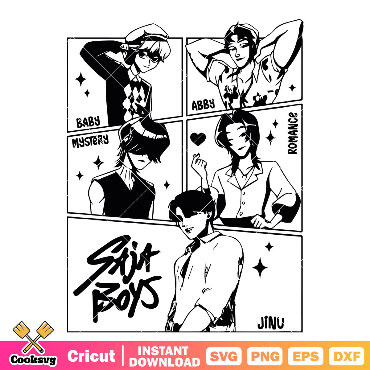Saja boys band member svg, saja boys band svg, saja boys netflix svg