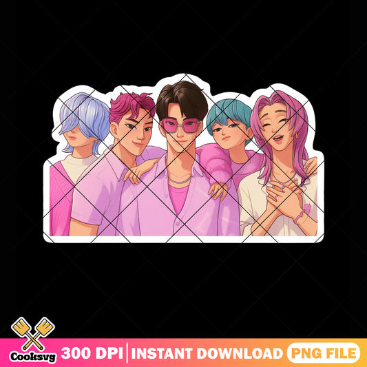 Saja boys band png sticker, love saja boys png, kpop saja png
