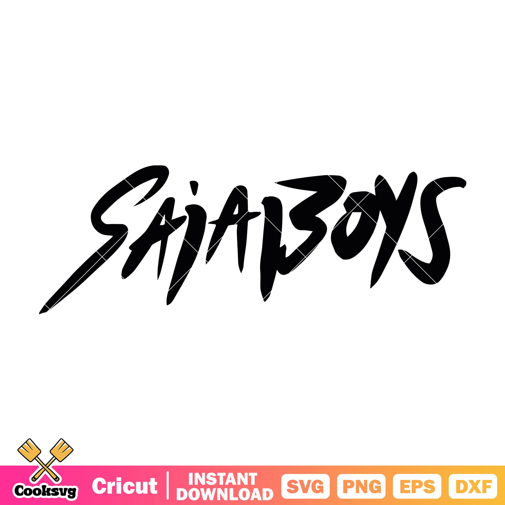 Saja boys black text svg, saja boys svg, kpop demon hunters svg