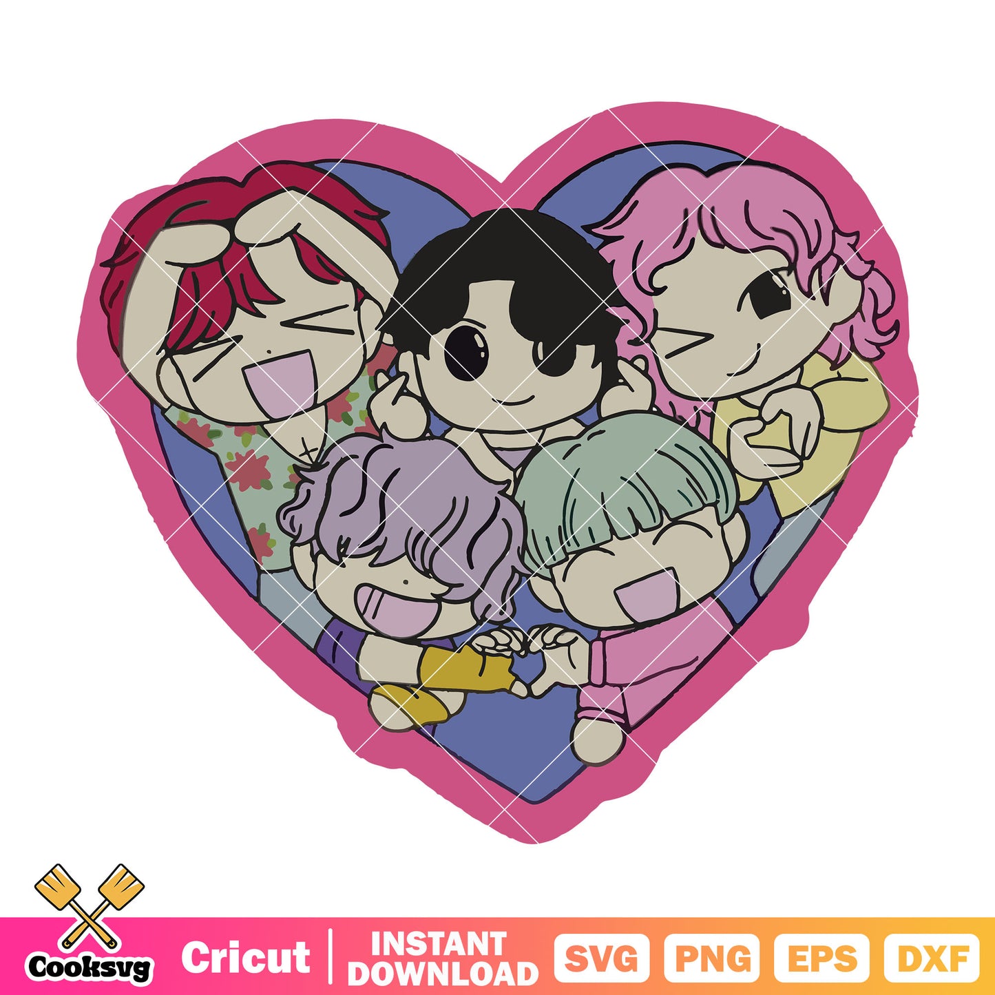 Saja boys cute love svg, saja boys band svg, kpop saja svg