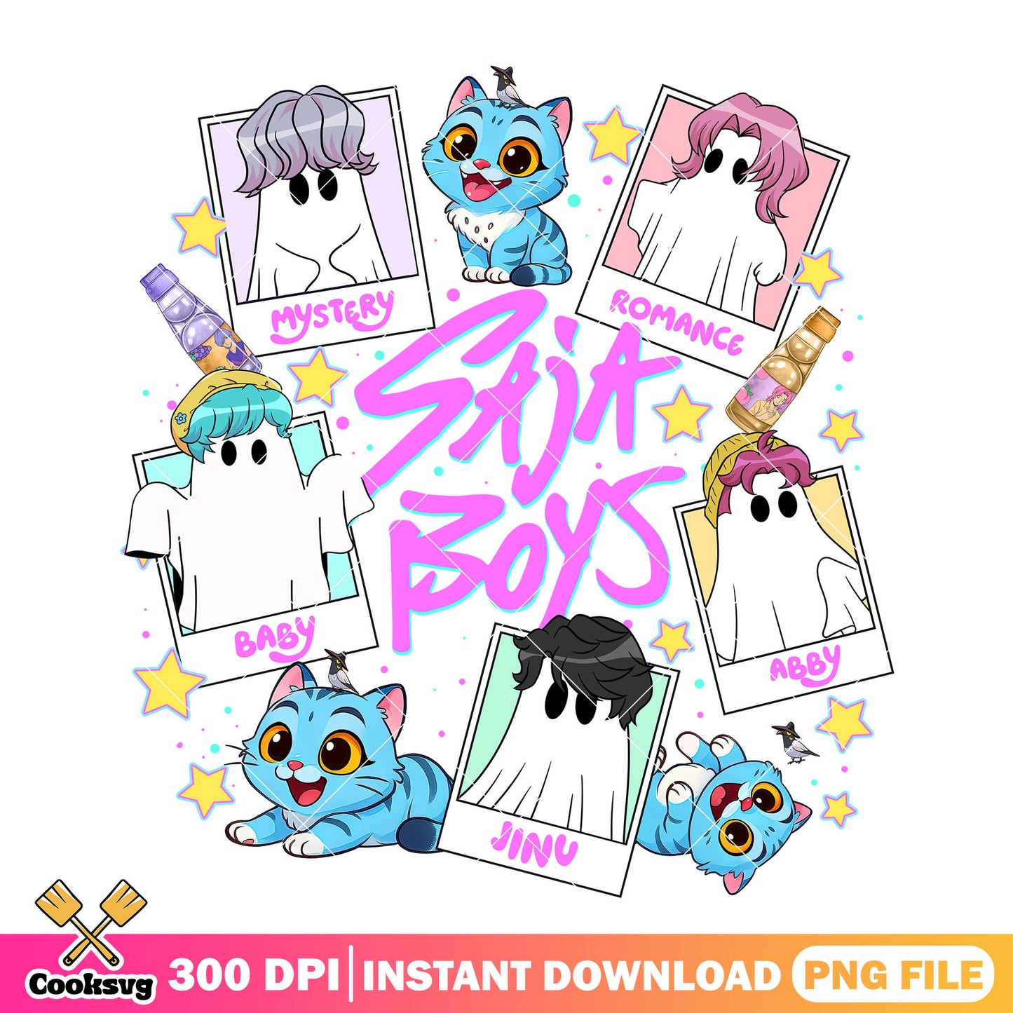 Saja boys ghost png, halloween costume png, love saja boys png