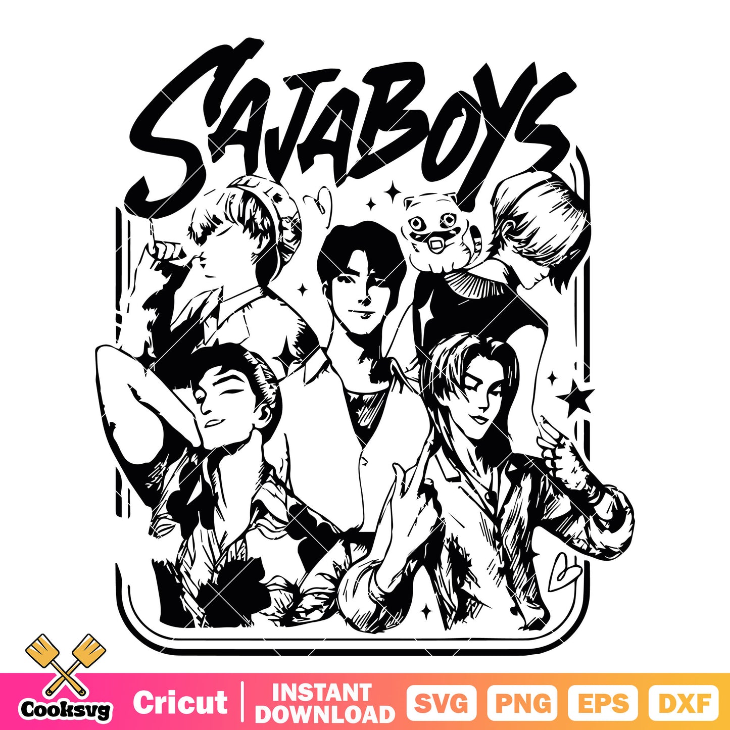 Saja boys handsome boys svg, saja boys svg, kpop demon hunters svg
