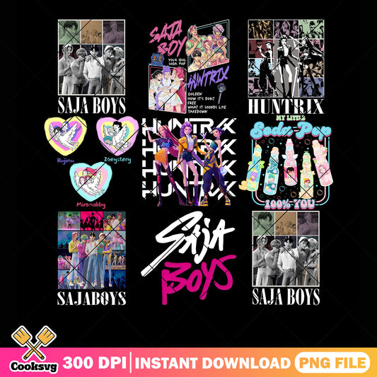 Saja boys huntrix bundle png, huntrix movie​ png, saja boys fanart​​​ png