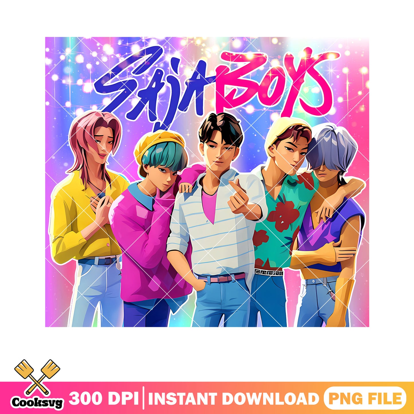 Saja boys kpop anime png, boys saja png, poster anime pose boy png