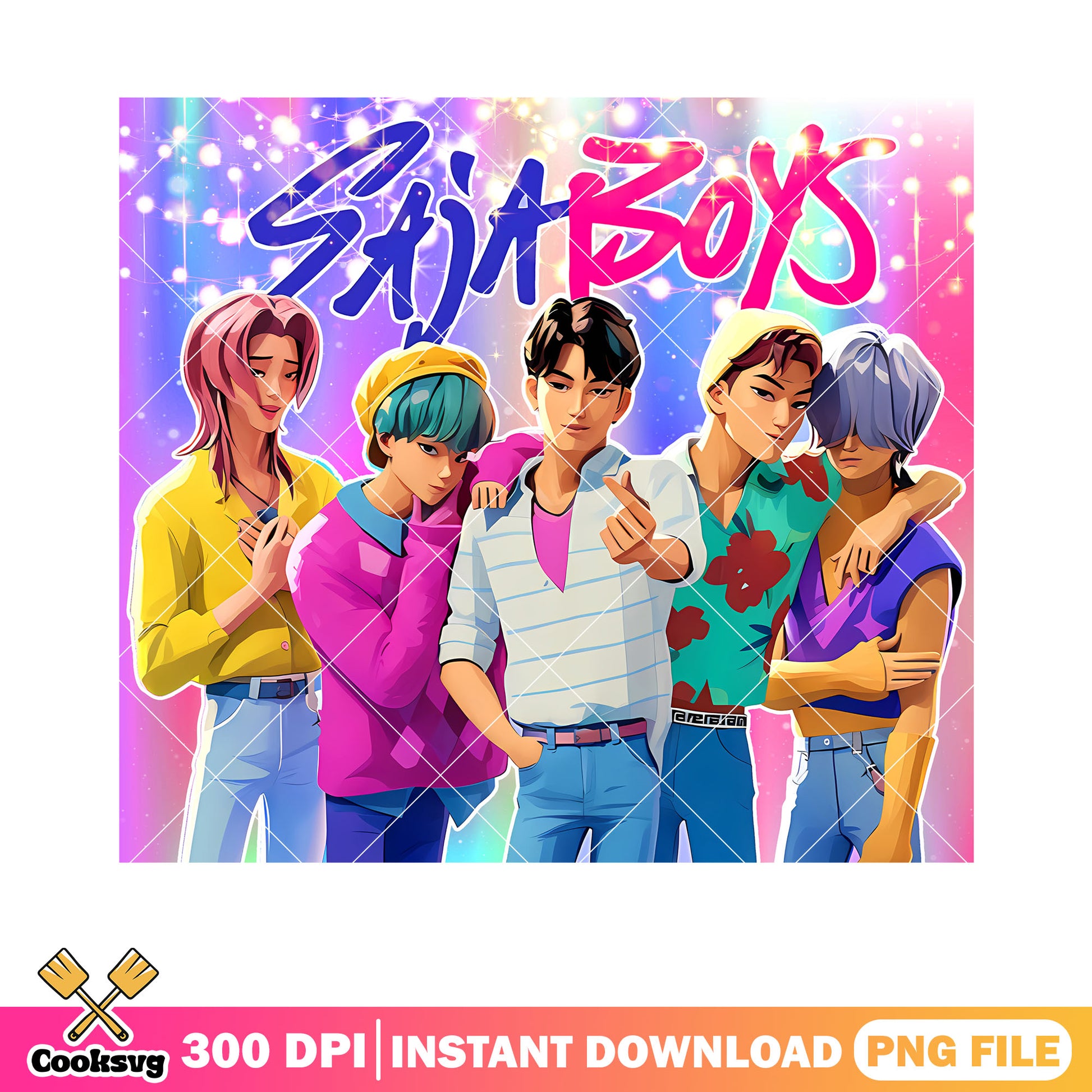 Saja boys kpop anime png, boys saja png, poster anime pose boy png