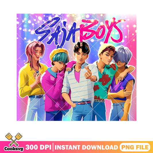 Saja boys kpop anime png, boys saja png, poster anime pose boy png