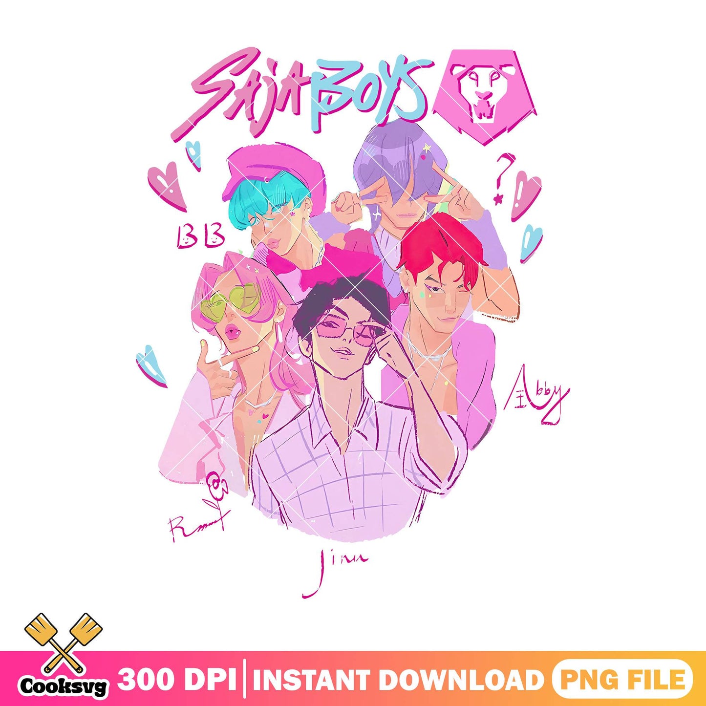 Saja boys kpop pink png, saja boys png, kpop demon hunters png