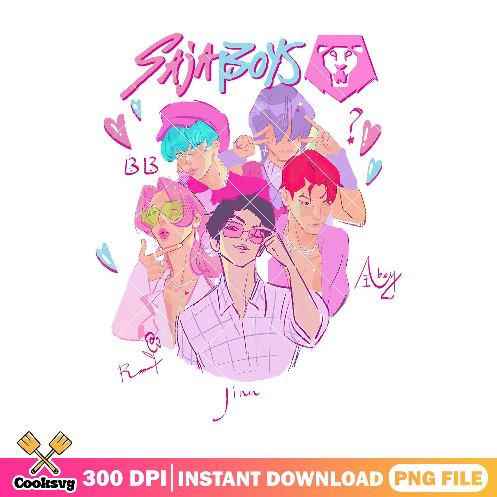 Saja boys kpop pink png, saja boys png, kpop demon hunters png