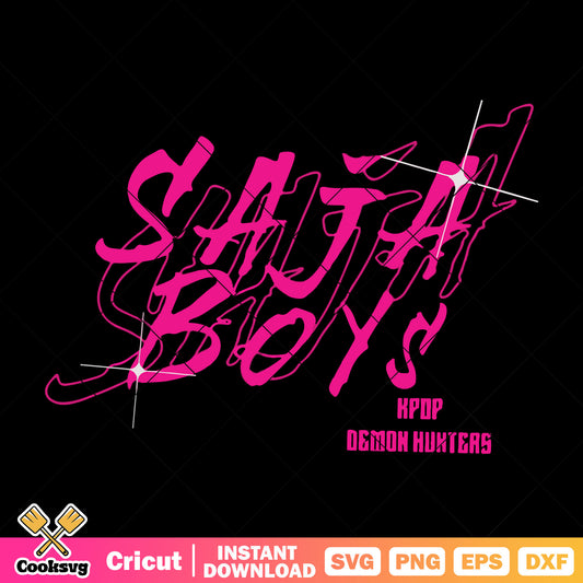 Saja boys pink logo svg, saja boys kpop svg, kpop demon hunters svg