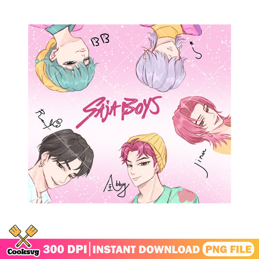 Saja boys signature png tumbler, love saja boys png, kpop netflix png