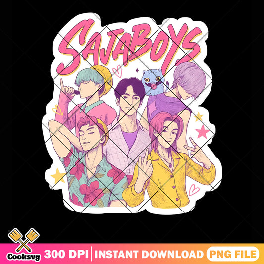 Saja boys stickers png, kpop demon hunters png, mystery saja boys png