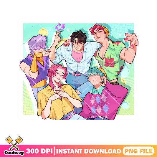 Saja boys team kpop png, kpop demon hunters png, saja boys band png