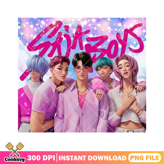 Saja boys the pink lover png, saja boys band png, kpop hunters png