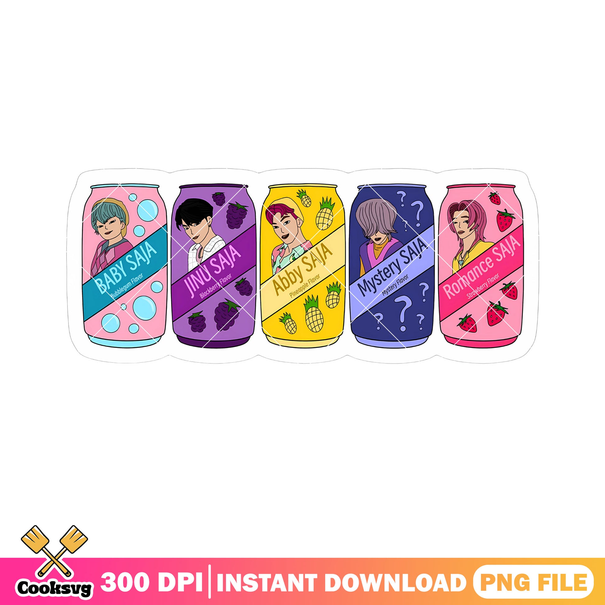 Saja soda can sticker png, saja soda pop​ png, soda can design png