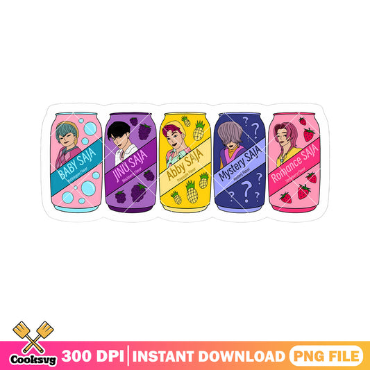 Saja soda can sticker png, saja soda pop​ png, soda can design png