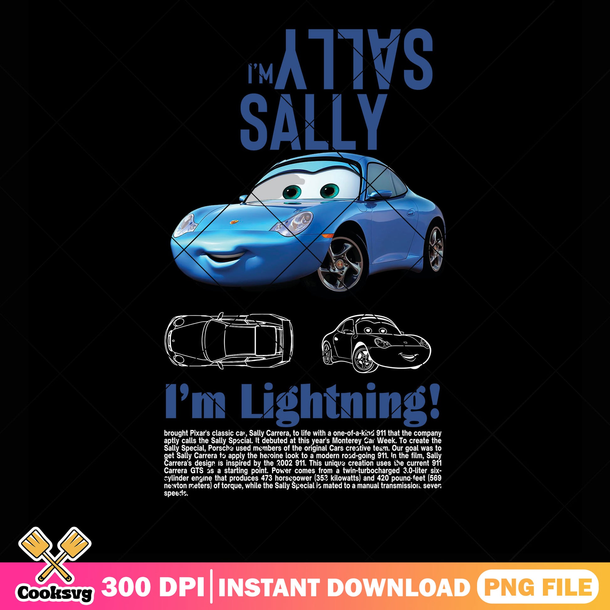 Sally Carrera blue car png, porsche car png, Disney Pixar png