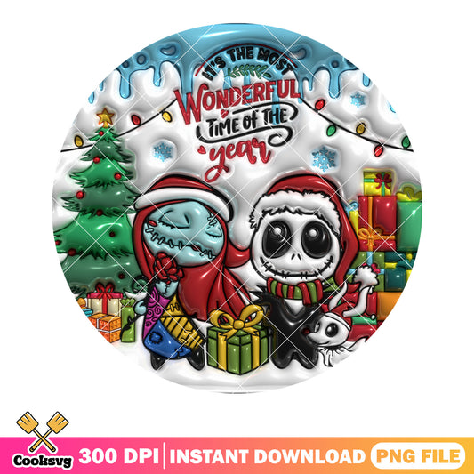 Sally and jack christmas png, jack skelington png, christmas gifts png