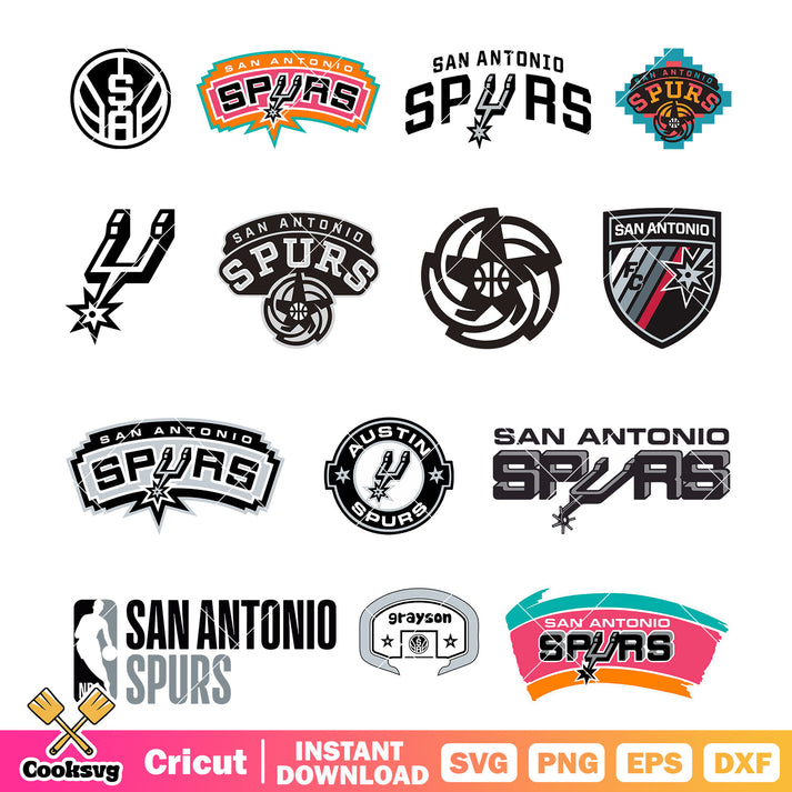 San Antonio Spurs logo design bundle svg, San Antonio Spurs svg – Cooksvg