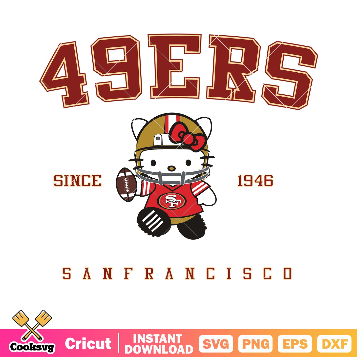 San Francisco 49ers Hello Kitty svg, hello kitty nfl svg