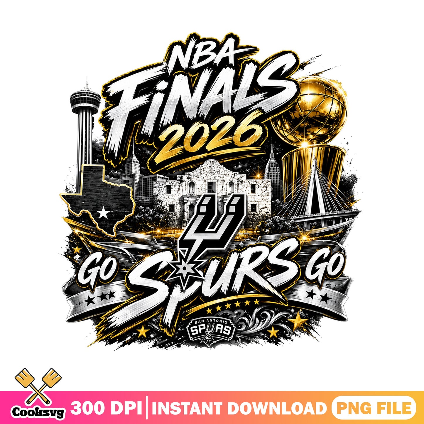 San Antonio Spurs NBA Finals 2026 PNG, Go Spurs Go PNG