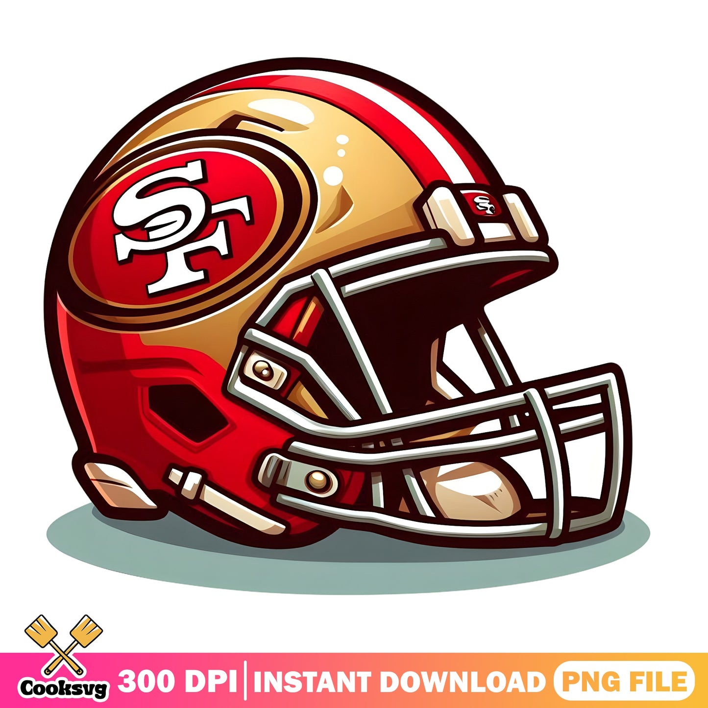 San Francisco 49ers Helmet PNG, NFL Football Clipart, PNG