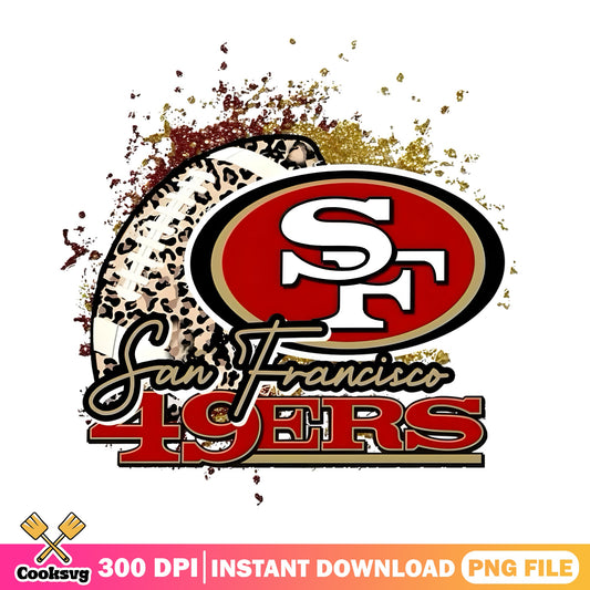 San Francisco 49ers Leopard PNG, NFL Football PNG, 49ers PNG