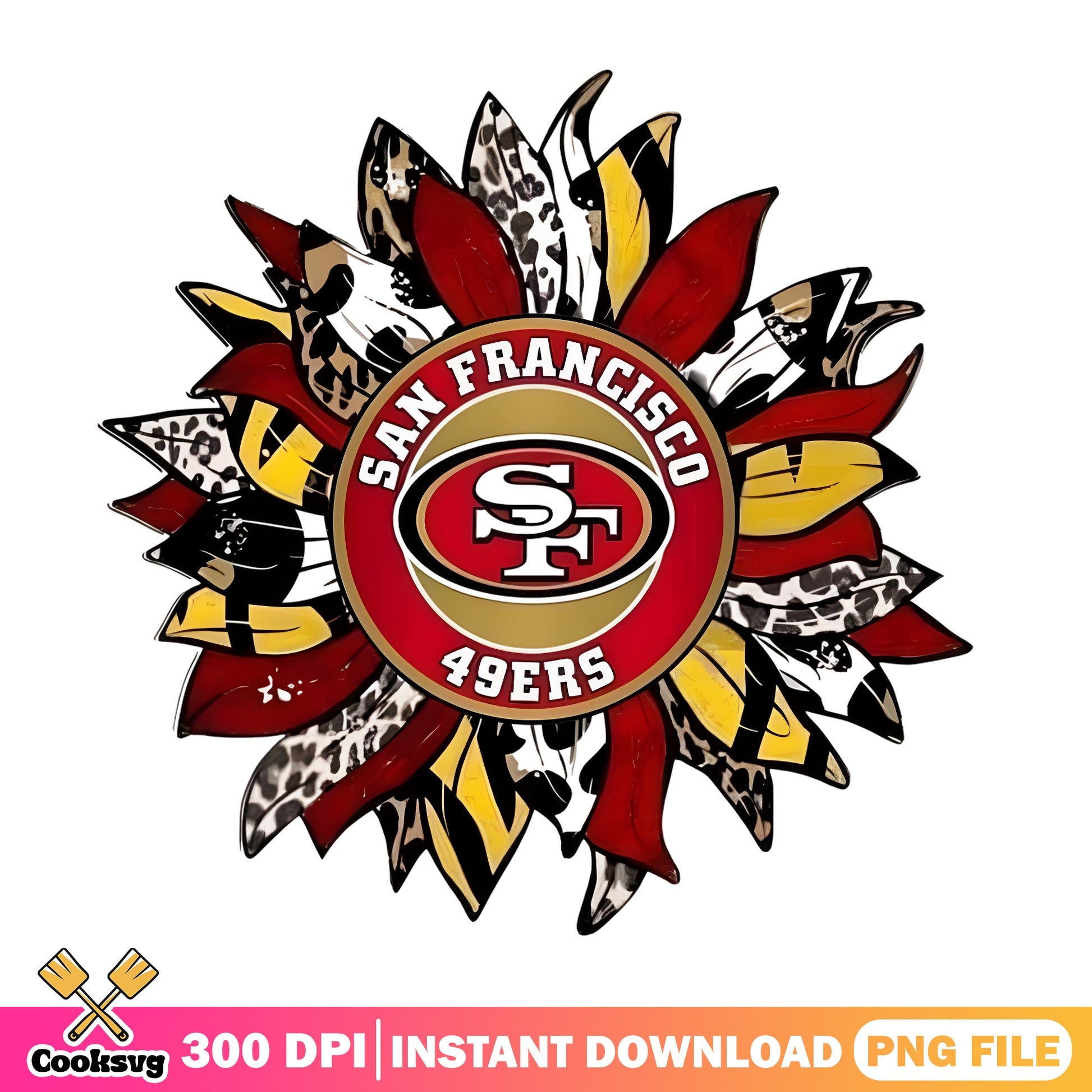 San Francisco 49ers Sunflower PNG, NFL Football PNG, 49ers PNG