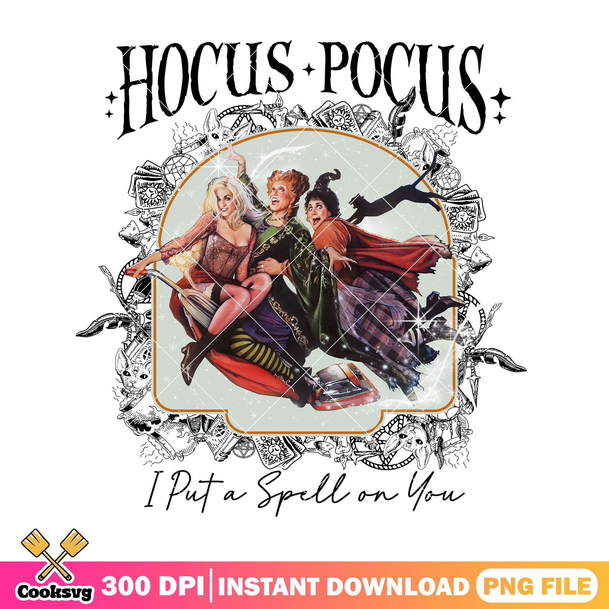 Sanderson hocus pocus png, halloween movie png, art design png