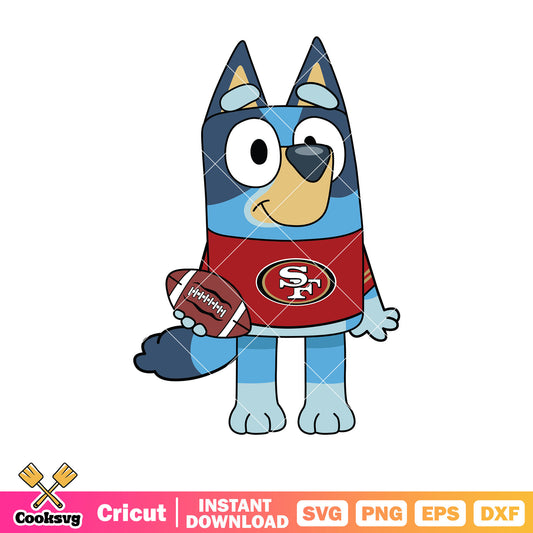 San francisco 49ers bluey nfl svg, cartoon bluey svg, nfl football team​ svg